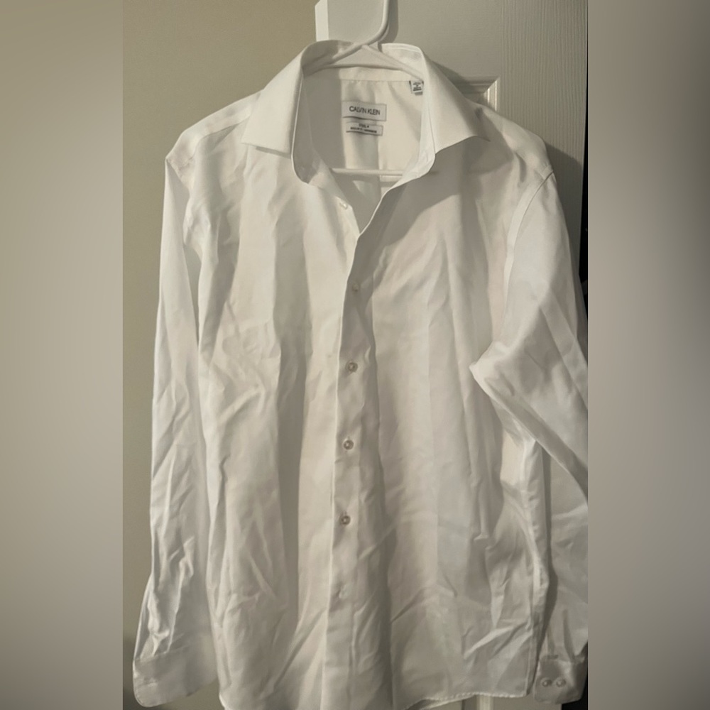 Men’s Calvin Klein steel performance white dress shirt